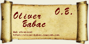 Oliver Babac vizit kartica